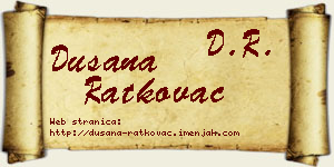 Dušana Ratkovac vizit kartica